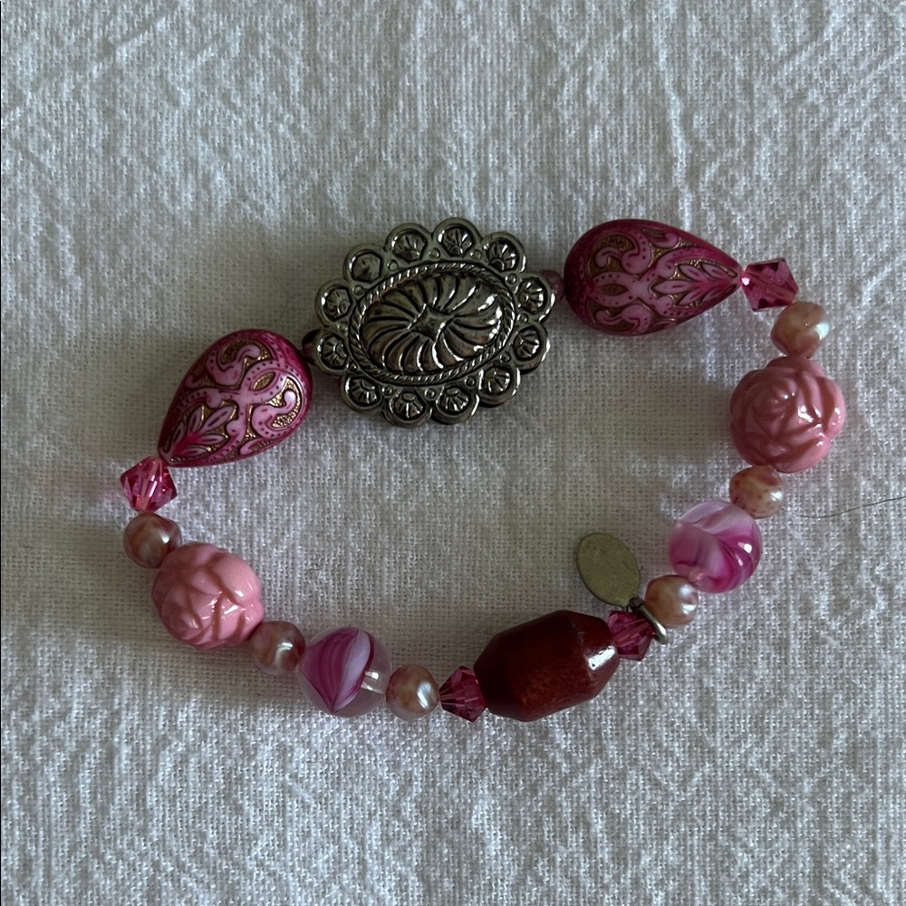 Tarina Tarantino Pink Western inspired Beaded Bracelet